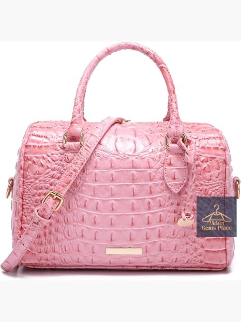 Vegan Leather Croc Embossed Tote Satchel Crossbody Bag Shoulder Strap